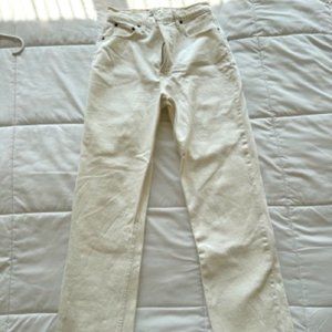Abercrombie & Fitch The '90s Straight Ultra High Rise White Jeans, Size 27